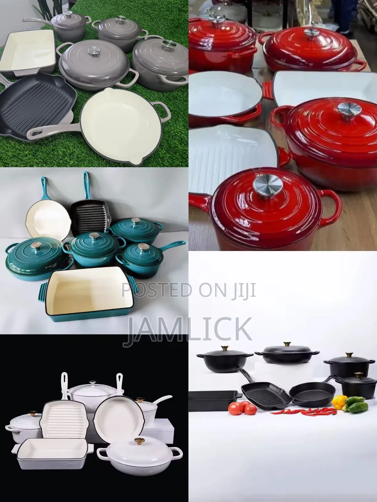 Premium 11-Piece Enamel Cast Iron Cookware Set - Cr