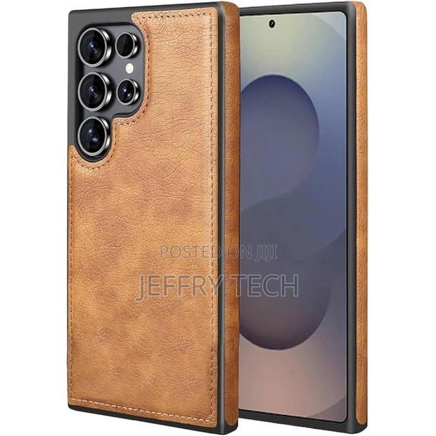 Case Upgraded Retro Leather Back Cover for Samsung Galaxy S26-Brown