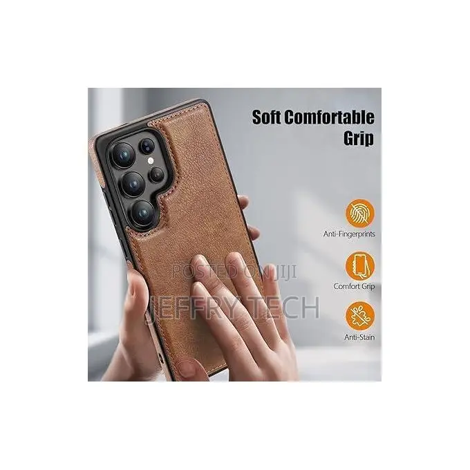 Case Upgraded Retro Leather Back Cover for Samsung Galaxy S26-Brown