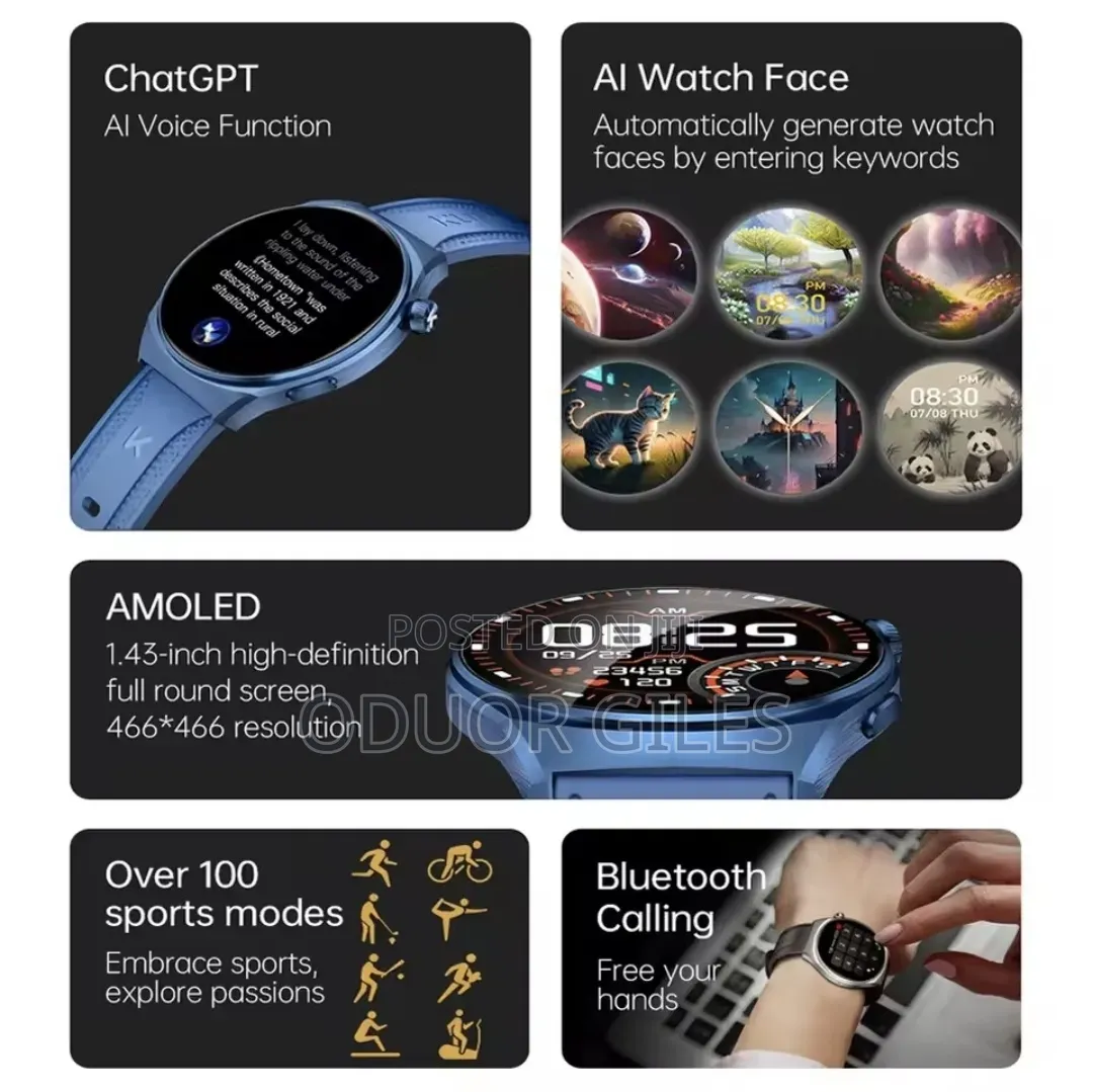 Kumi Gw6 1.43" Amoled Smartwatch
