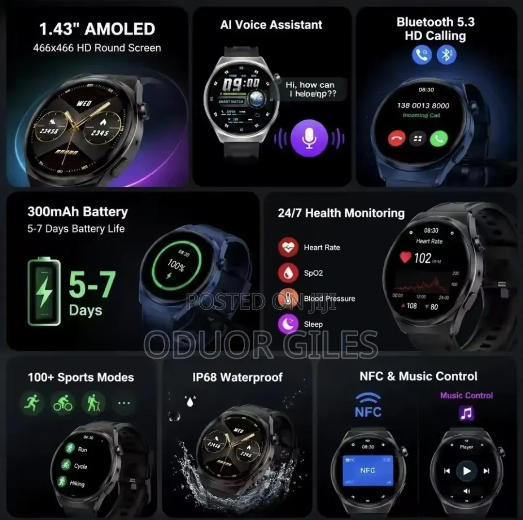 Kumi Gw6 1.43" Amoled Smartwatch