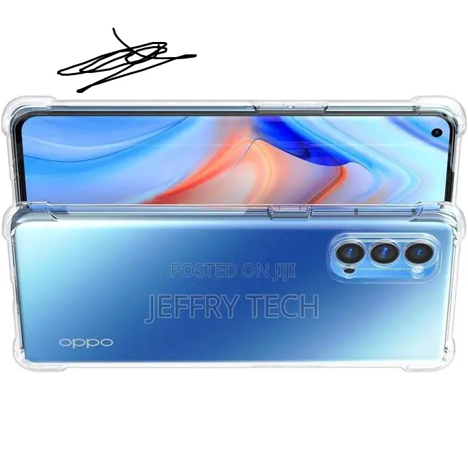 For Reno 4 Flexible Clear Transparent Soft Tpu Back Case Cover