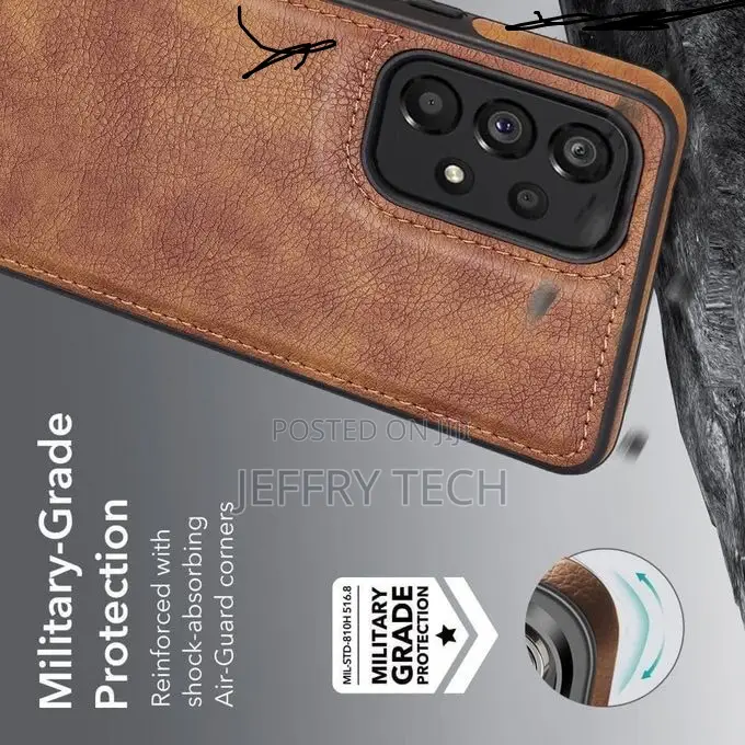 Retro Leather Back Cover for Samsung Galaxy A53-Black
