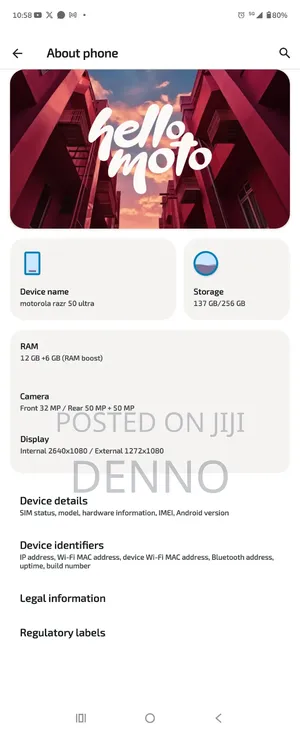 Motorola Razr+ 2025 256 GB Blue