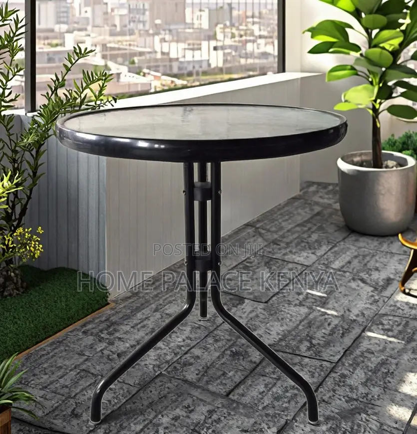 Outdoor Table: Wave Glass Patio Table With Umbrella Hole