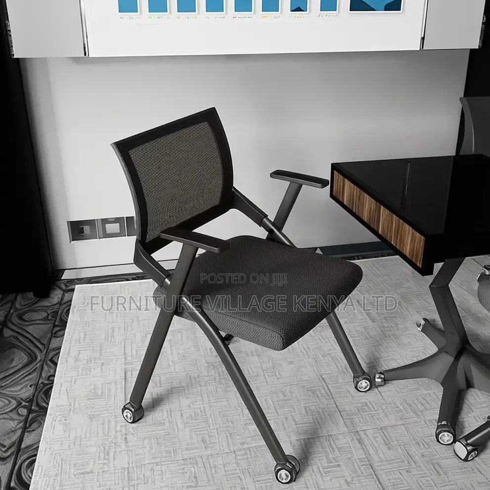 Black Visitor Training Chair With Writing Board