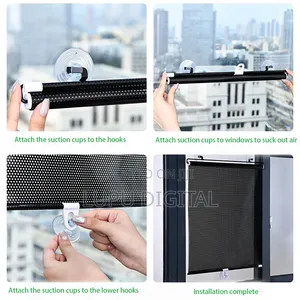Retracting Black Out Window Blinds Size 50x125cm