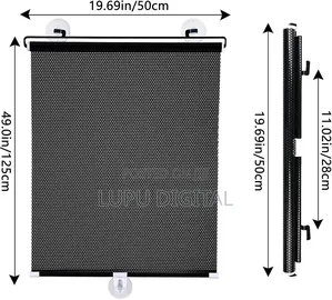 Retracting Black Out Window Blinds Size 50x125cm