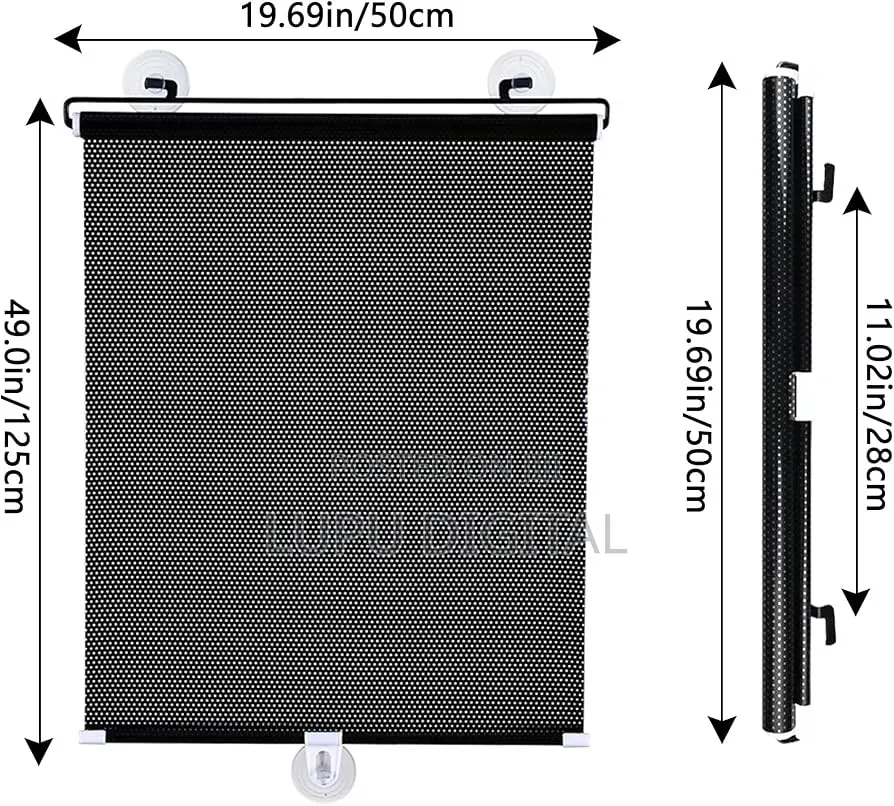 Retracting Black Out Window Blinds Size 50x125cm