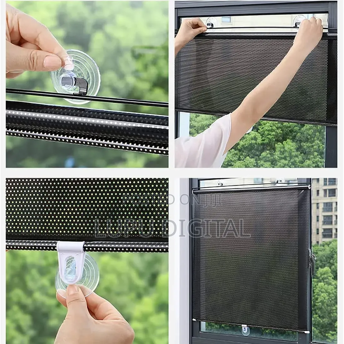 Retracting Black Out Window Blinds Size 50x125cm