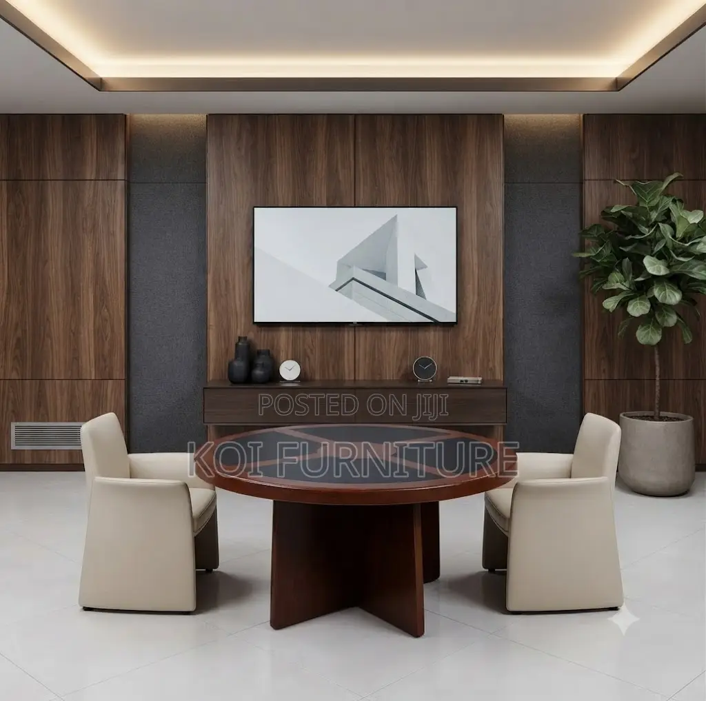 Boardroom Table; Mahogany Round 1.2 Meters Executive Boardroom Table
