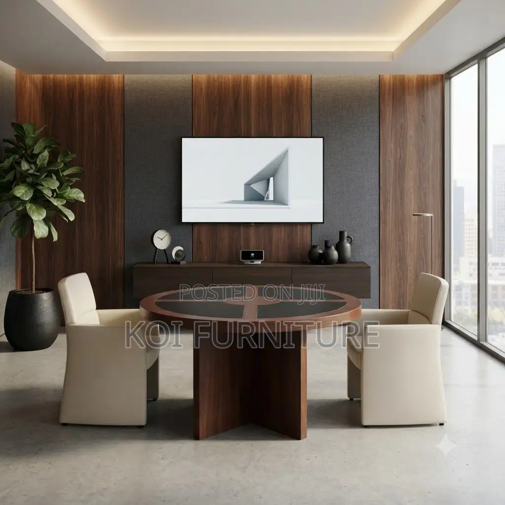 Boardroom Table; Mahogany Round 1.2 Meters Executive Boardroom Table