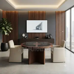 Boardroom Table; Mahogany Round 1.2 Meters Executive Boardroom Table