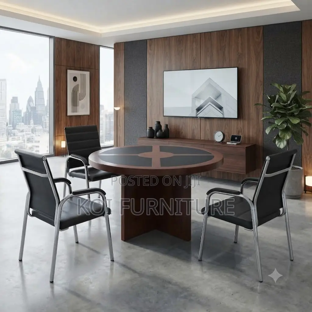 Boardroom Table; Mahogany Round 1.2 Meters Executive Boardroom Table