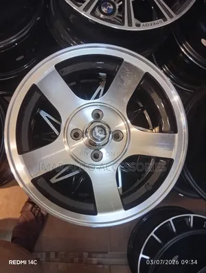 14" Semi-Offset 5-Spoke Alloy Wheels | 4-Hole Silver Rims