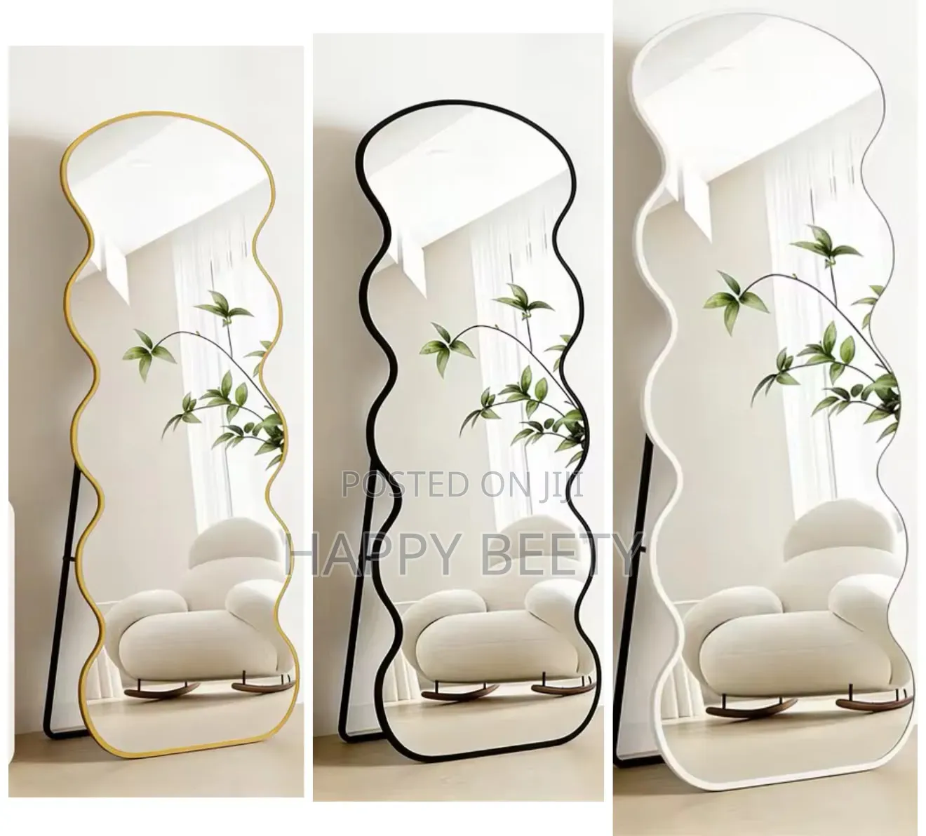 40*150cm Unbreakable Modern Wavy Full-Length Mirror