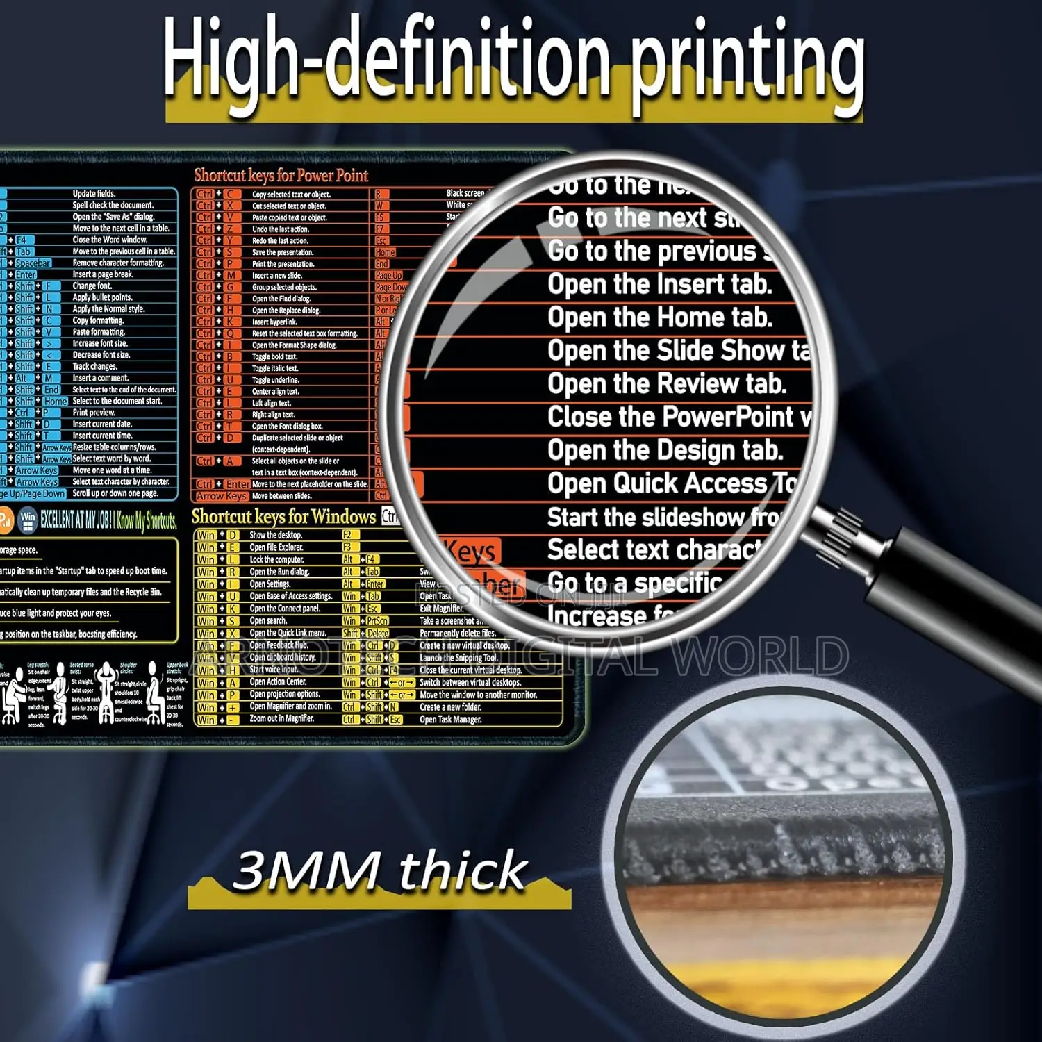 Excel Sheet Shortcut Guide Extended Mouse Pad