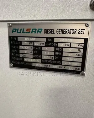 Pulsar 28 Kva Diesel Engine Water Cooled Generator