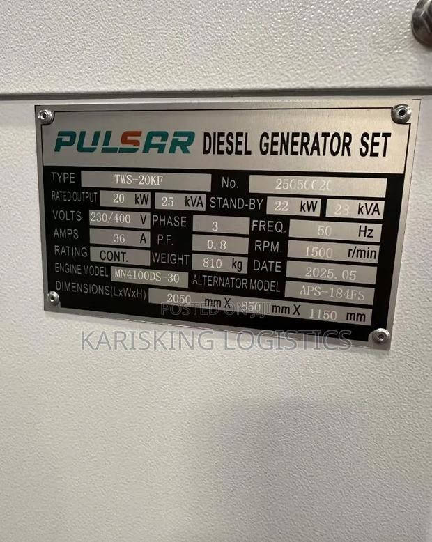 Pulsar 28 Kva Diesel Engine Water Cooled Generator - thumbnail 2