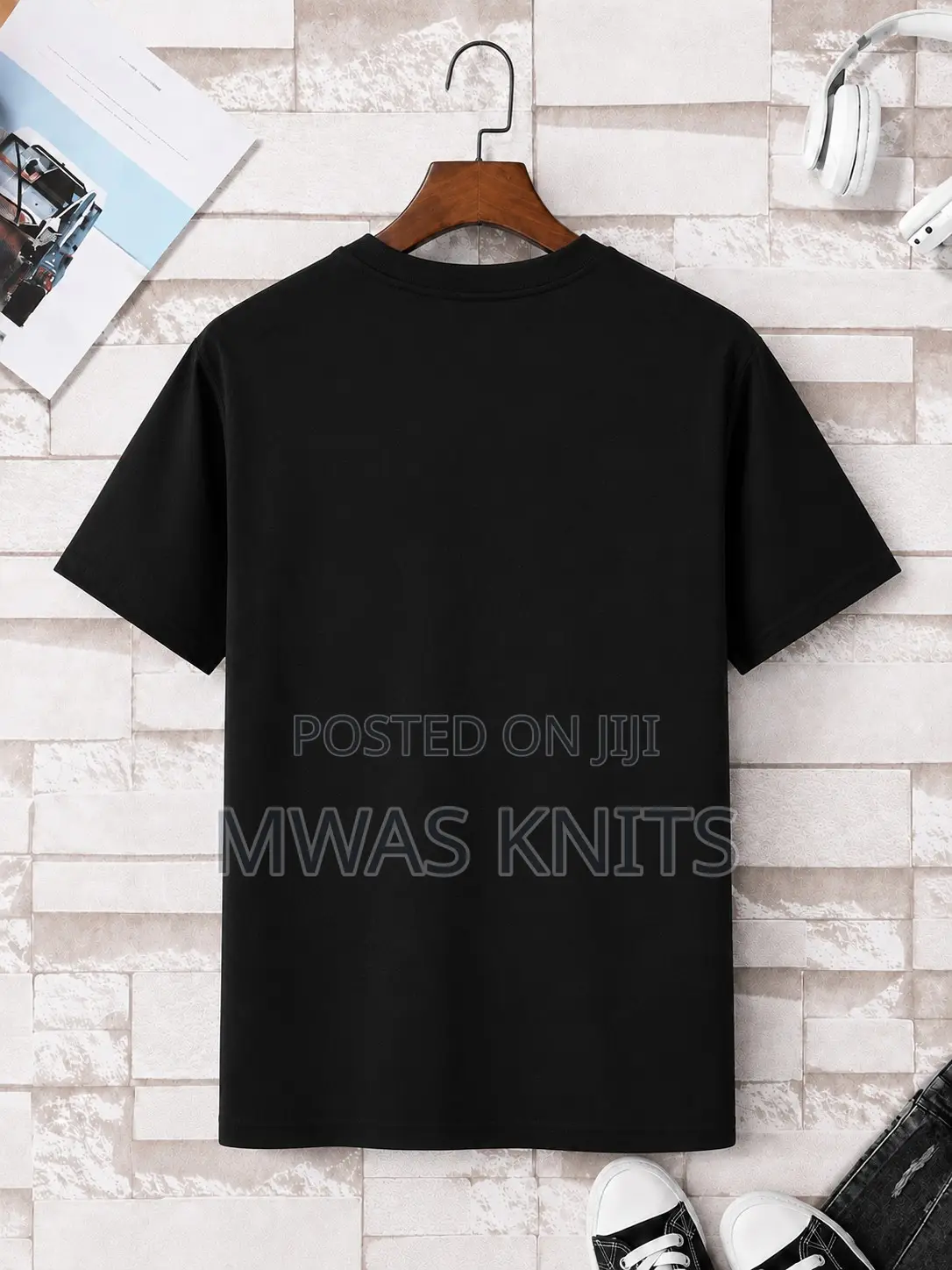 Black Round Neck T Shirt