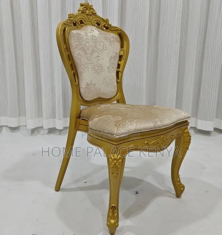 Banquet Chair: Gold Plastic Carved Ornate Frame Dining Chair
