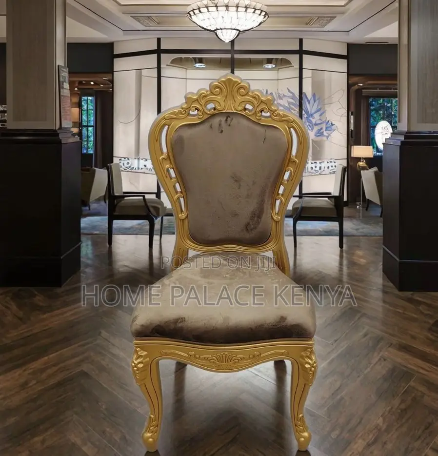 Banquet Chair: Gold Plastic Carved Ornate Frame Dining Chair