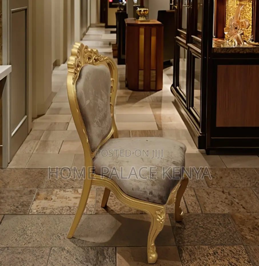 Banquet Chair: Gold Plastic Carved Ornate Frame Dining Chair