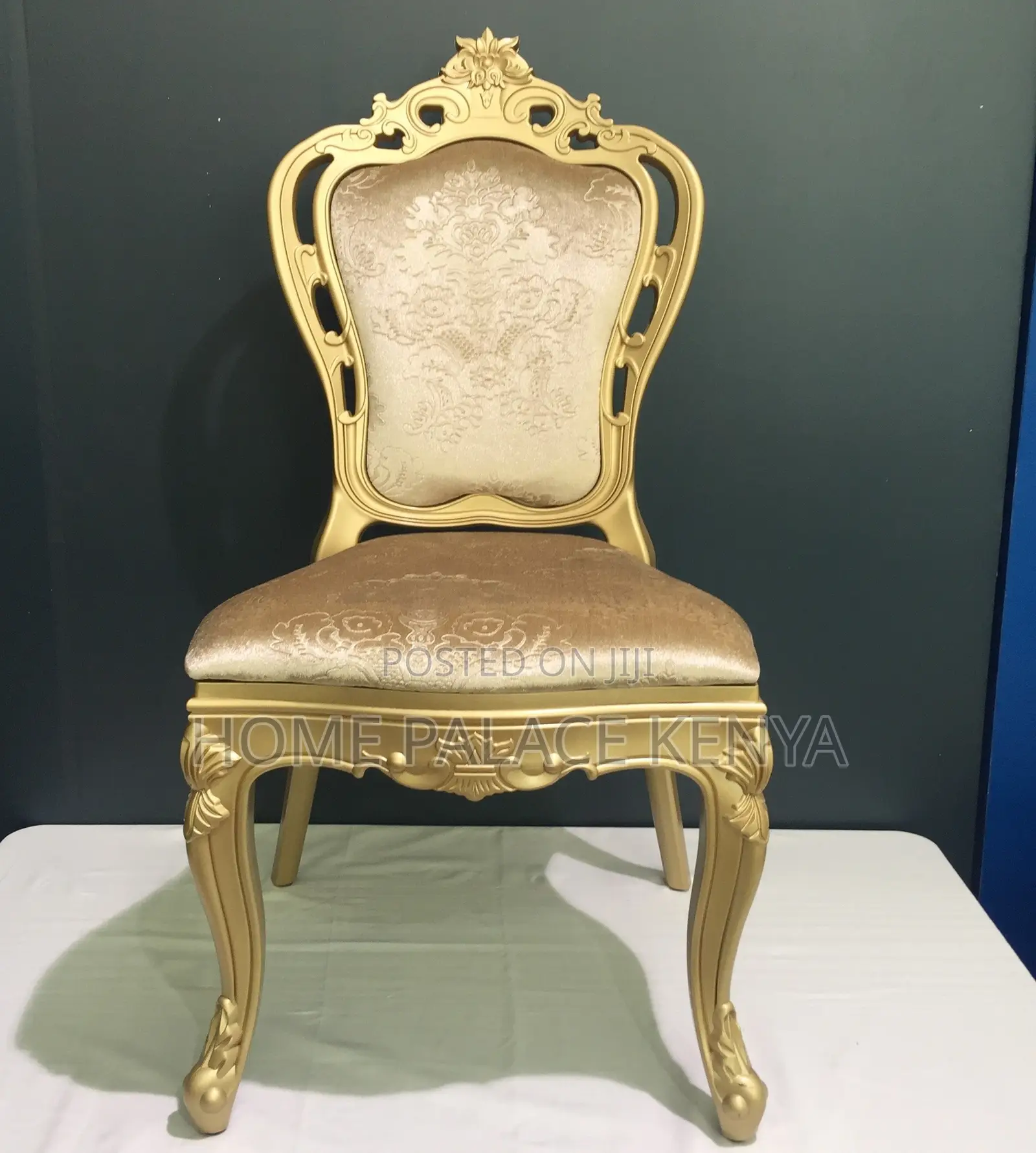 Banquet Chair: Gold Plastic Carved Ornate Frame Dining Chair