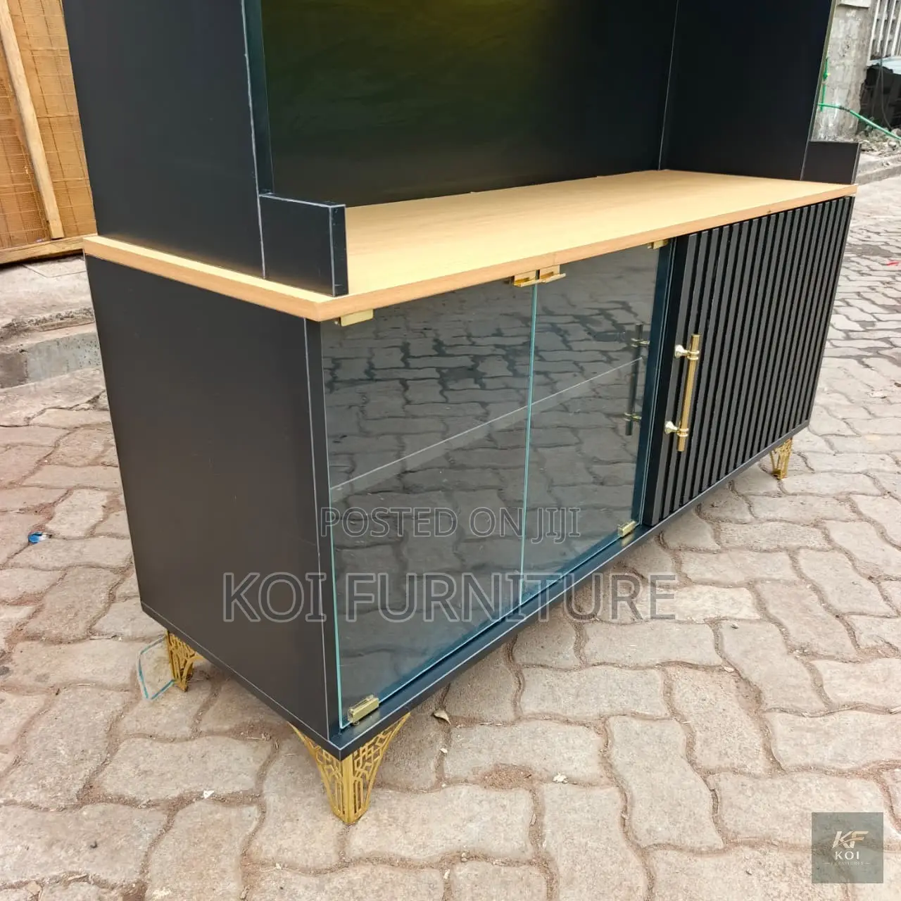 Storage Units; Modish Black High Freestanding Wine Cabinet