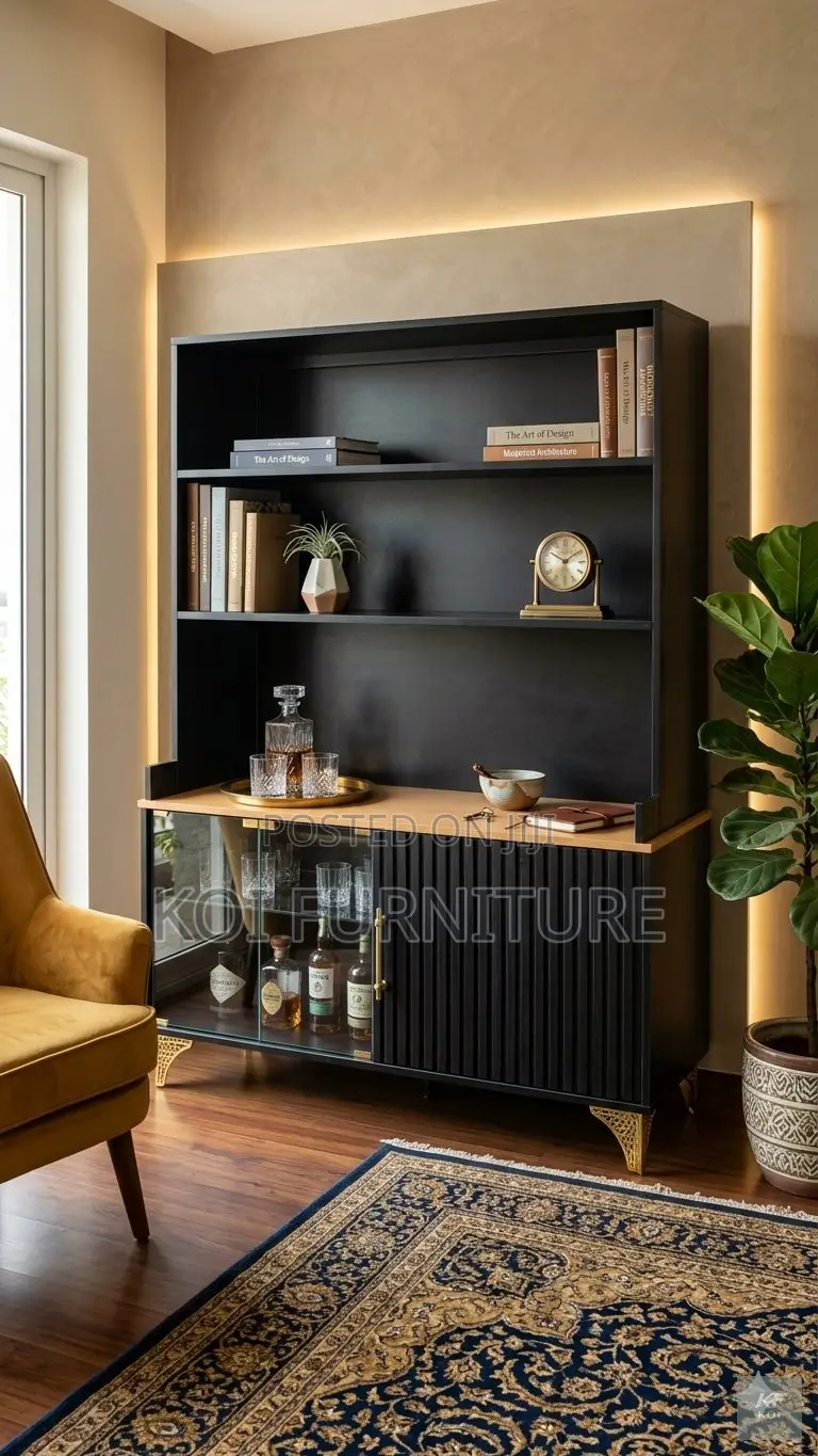 Storage Units; Modish Black High Freestanding Wine Cabinet