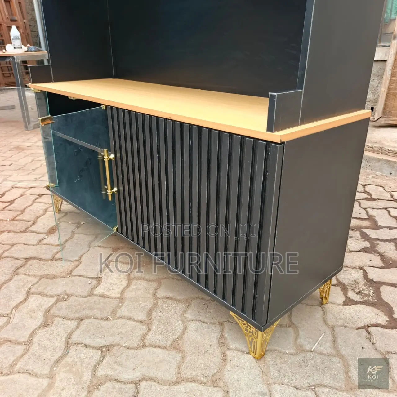 Storage Units; Modish Black High Freestanding Wine Cabinet