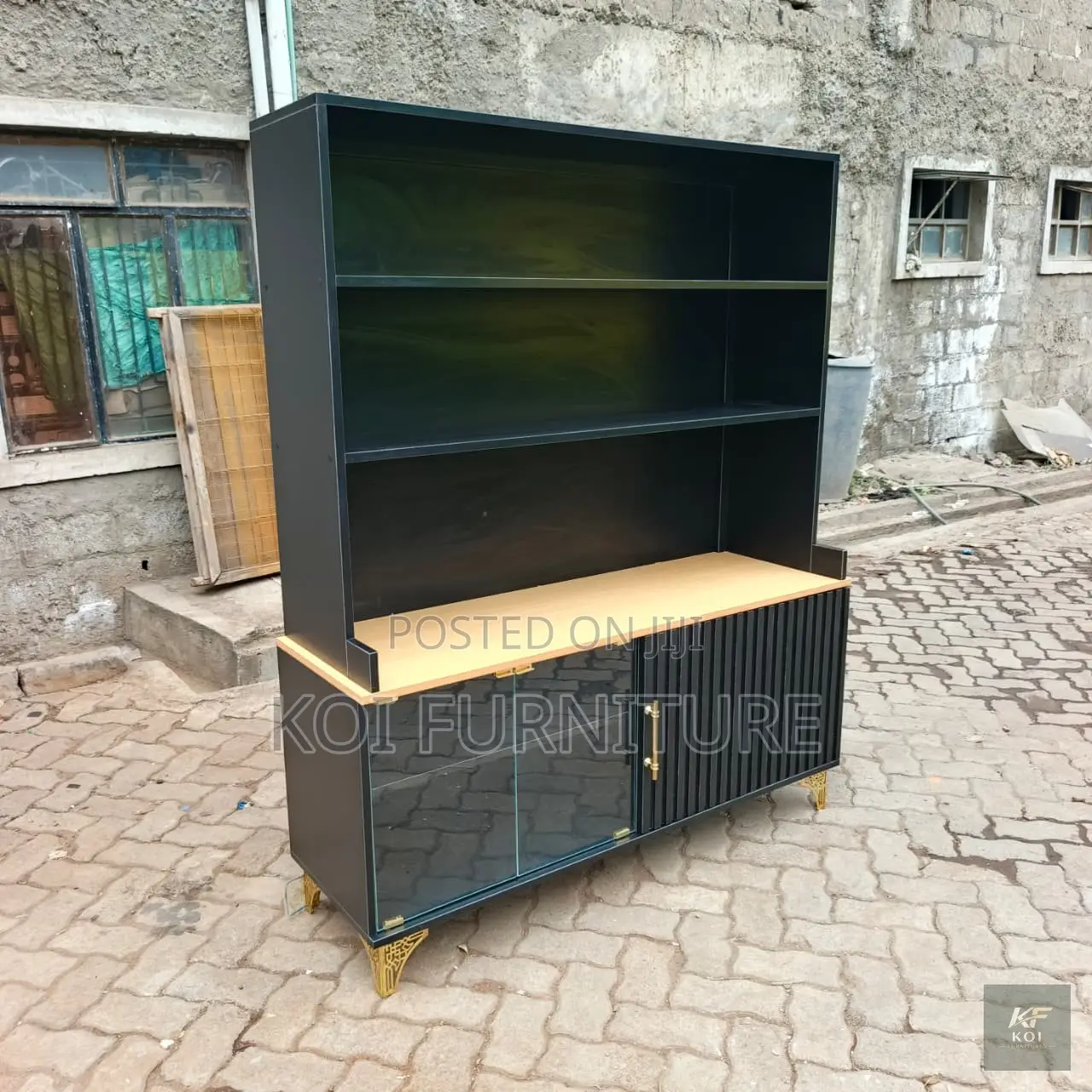 Storage Units; Modish Black High Freestanding Wine Cabinet