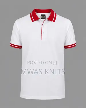 White Collar Red Polo T Shirt
