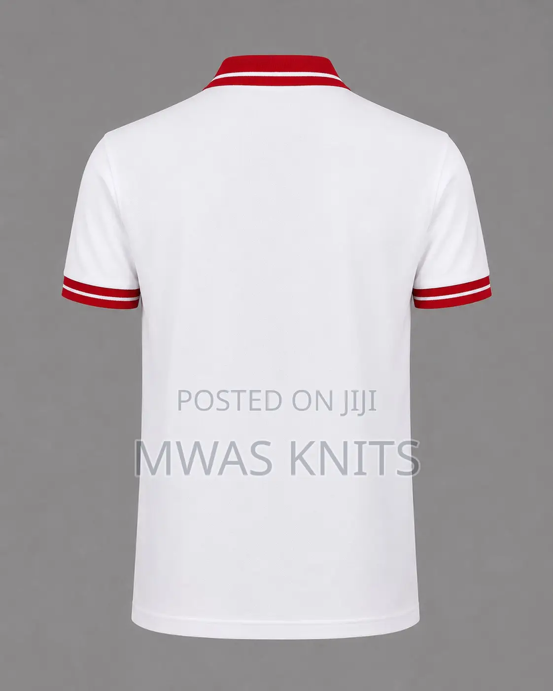 White Collar Red Polo T Shirt