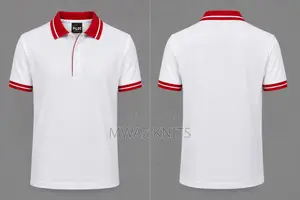 White Collar Red Polo T Shirt