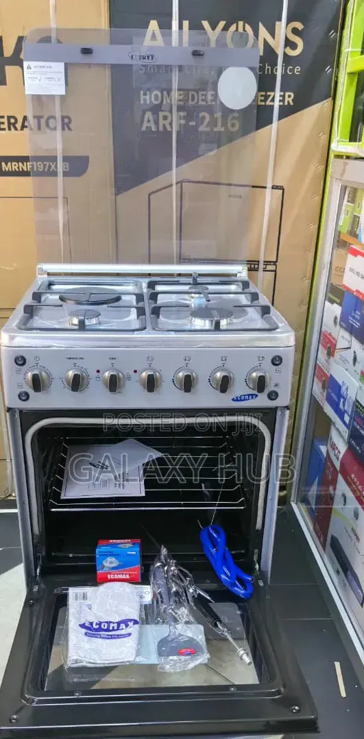 Ecomax Standing Cooker 60×60 3g + 1 Electric Hot Plate