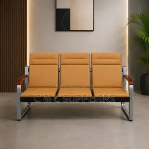 Brown 5-Seater Office Sofa