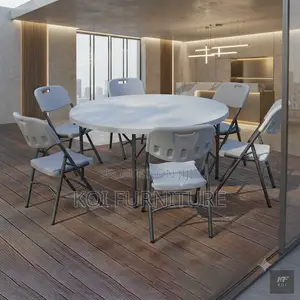 Office Chairs; Mid Back White Round Event Chair