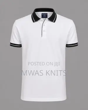 White Collar Black Polo T Shirt Fashion