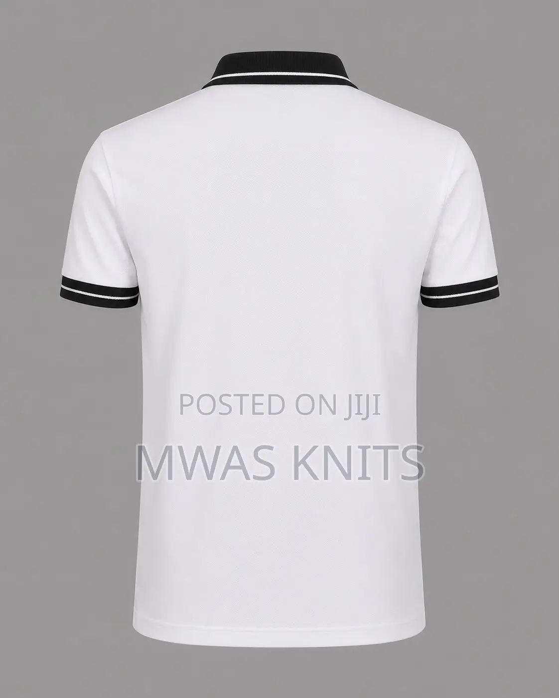 White Collar Black Polo T Shirt Fashion
