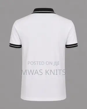 White Collar Black Polo T Shirt Fashion