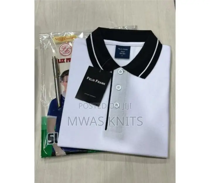 White Collar Black Polo T Shirt Fashion