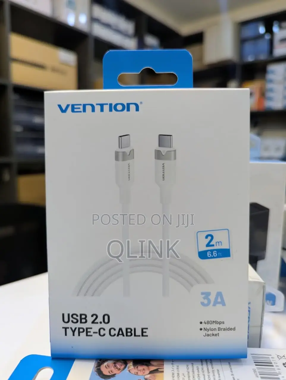 Vention Usb 2.0 Type-c Male To Type-c Male 3a Cable 2m White