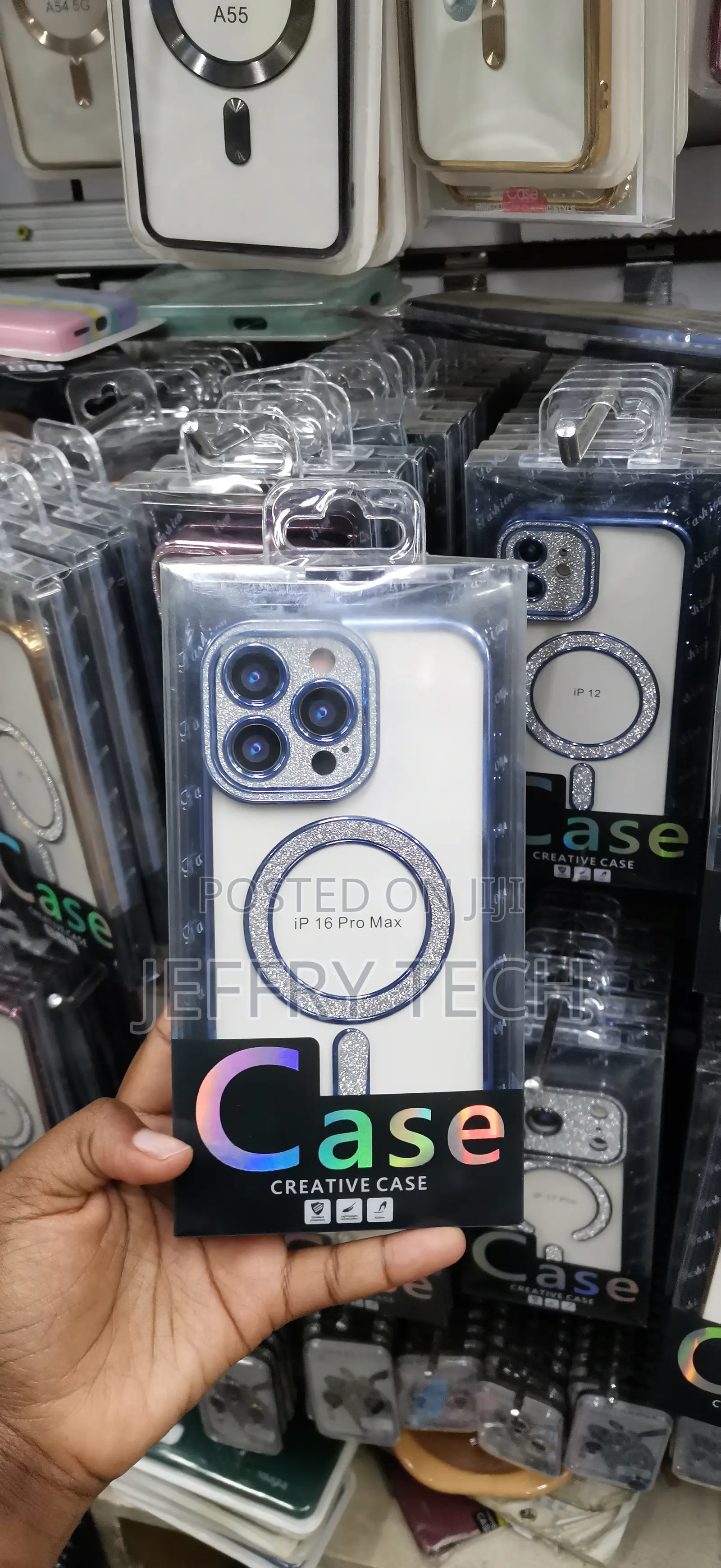 iPhone 16 Pro Max, Featuring a Sparkling, Glitter-Studded Camera Case