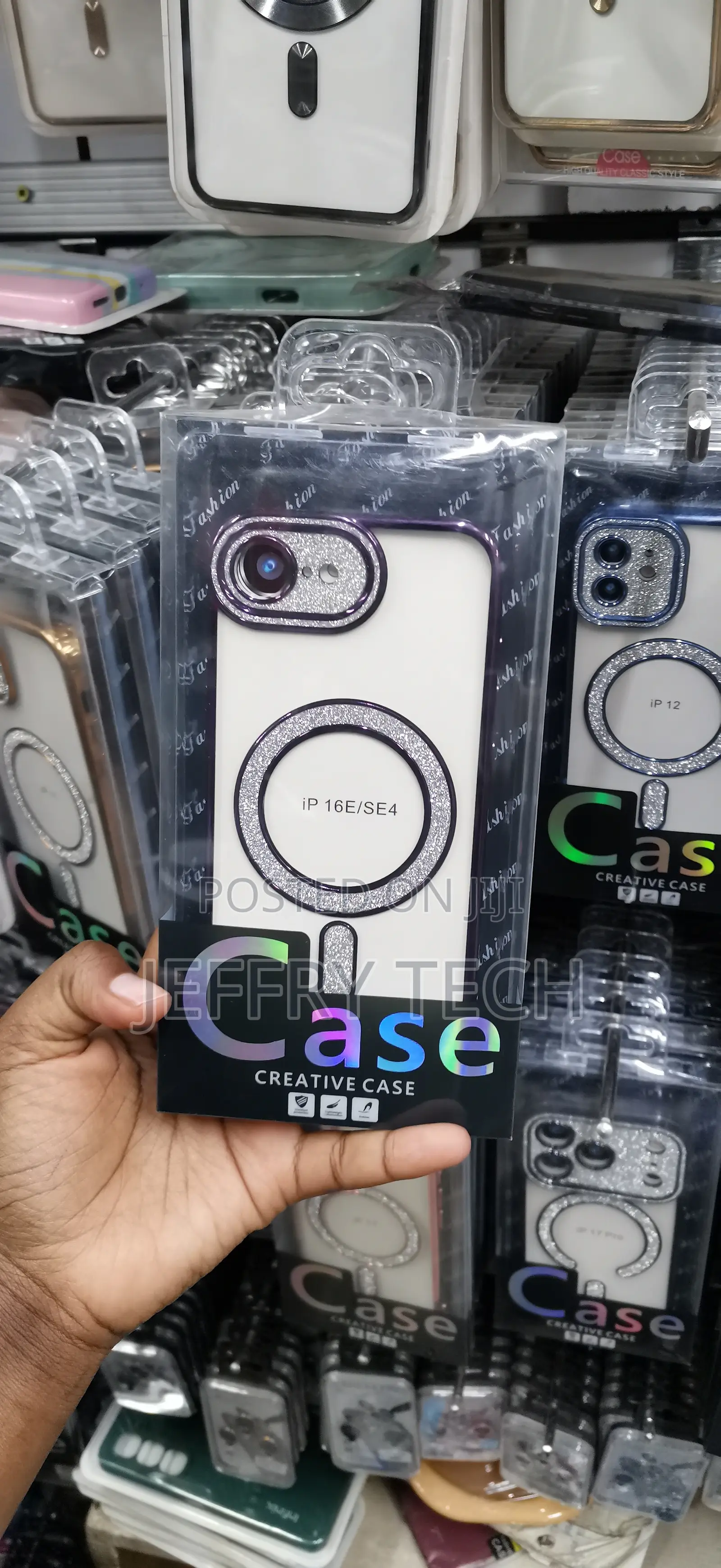 iPhone 16e Luxury Shimmering Rhinestone Glitter Finish Lining Case