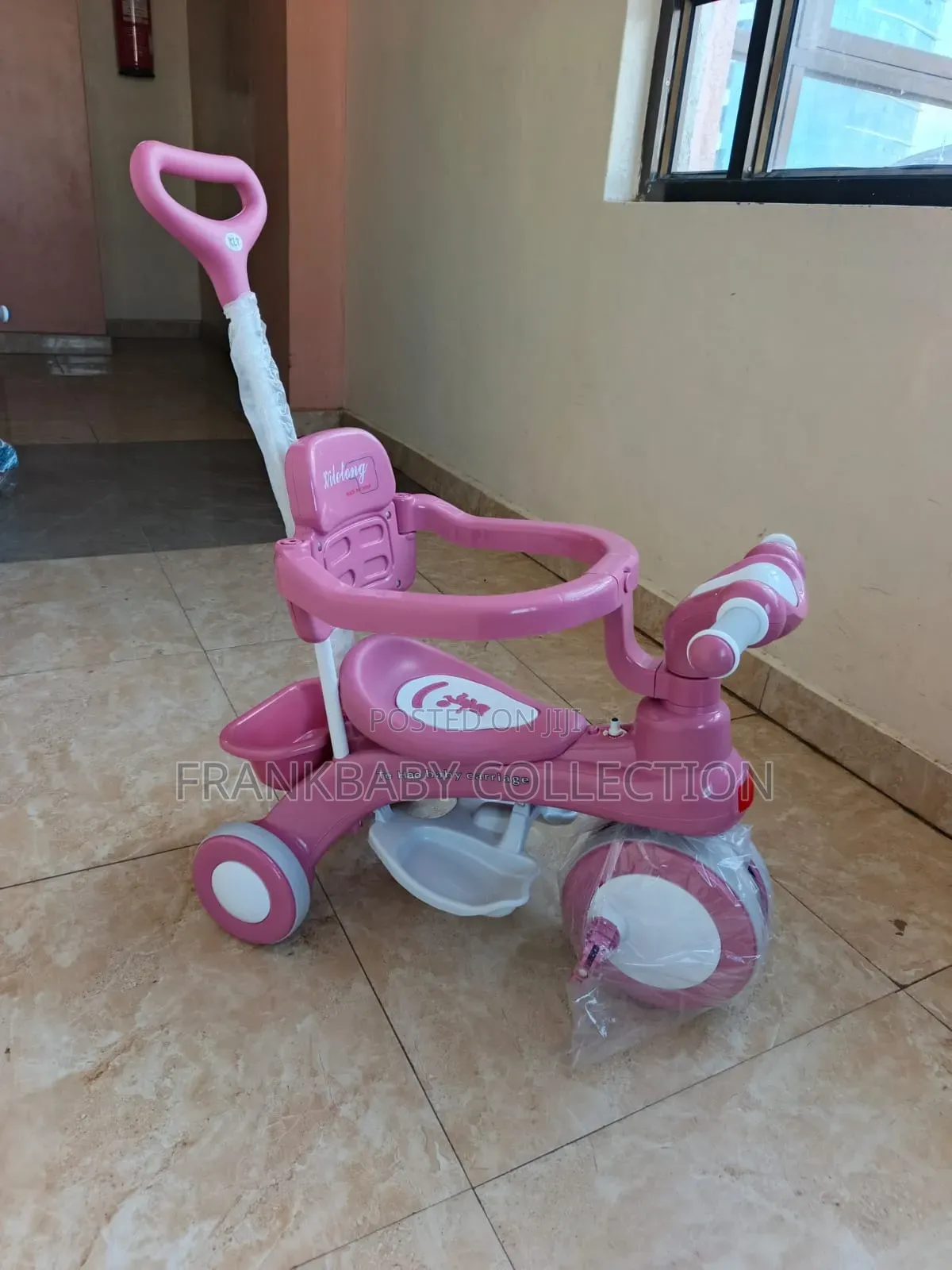 Kids Push Handle Tricycle With Safety Guard