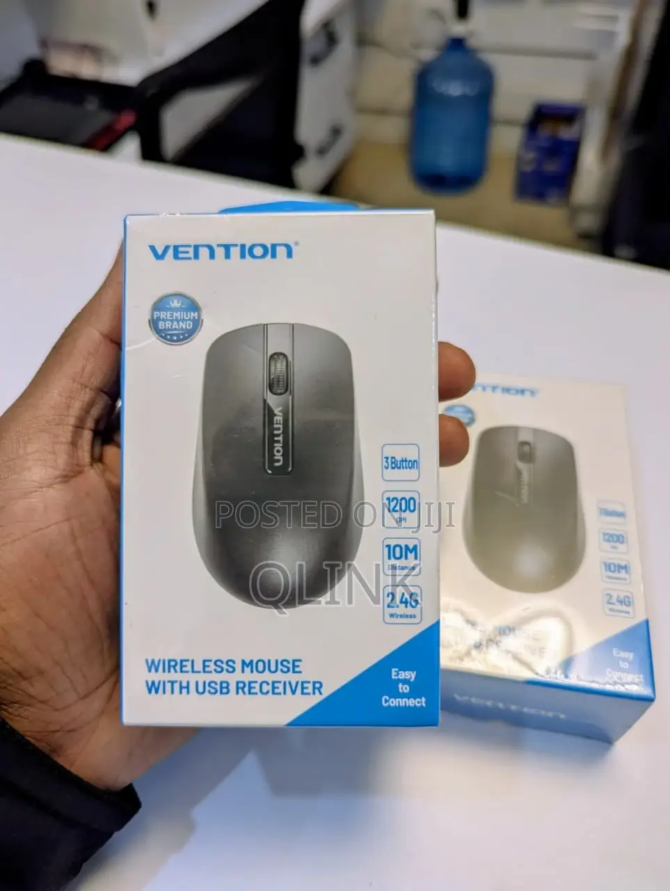 Vention 3-Button Wireless Computer Mouse With Usb Receiver Black