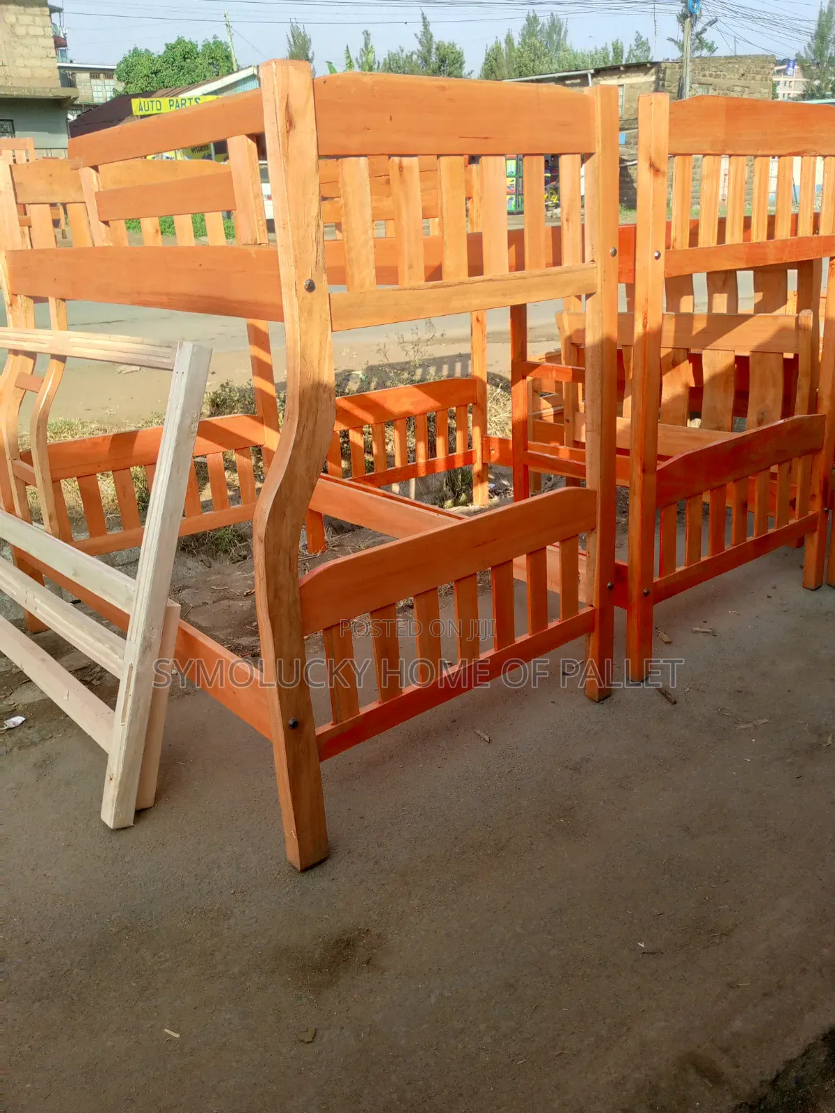 4*6 by 3.5*6 Twin Bed-Double Decker Hardwood Framed