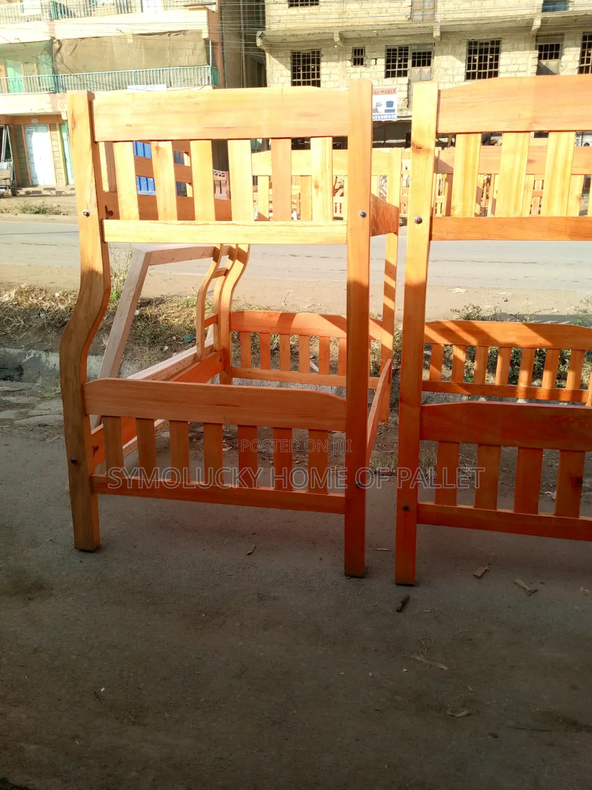 4*6 by 3.5*6 Twin Bed-Double Decker Hardwood Framed