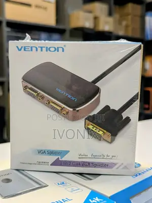 Vention 1 In 2 Out Vga Splitter Black Aluminium Alloy Type